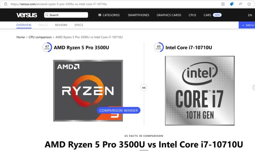 HP Ryzen 5=Core i7 10th Gen